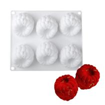 Molde de mousse de bolo de framboesa de silicone de 6 cavidades para sobremesas Molde de mousse de bolo de framboesa de silicone de 6 cavidades para sobremesas