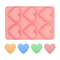 Molde de mousse de coração e laço de silicone de 6 cavidades para sobremesas Molde de mousse de coração e laço de silicone de 6 cavidades para sobremesas