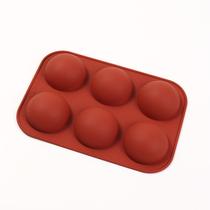 Molde de mousse de silicone de 6 cavidades - antiaderente, cor marrom Molde de mousse de silicone de 6 cavidades - antiaderente, cor marrom