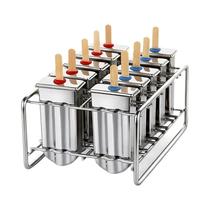 Molde de Picolé de Aço Inoxidável com Suporte - Faça Sorvete Caseiro