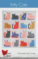 Molde de Quilt Kitty Cats em 3 Tamanhos para Fat Quarter Molde de Quilt Kitty Cats em 3 Tamanhos para Fat Quarter