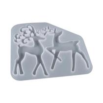 Molde de resina epóxi de cristal diy, série de natal, chaveiro de alce, ornamento, molde de silicone