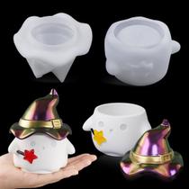 Molde de resina Koonafy Halloween Ghost Wizard Jar com tampa, 2 unidades