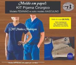 Molde de Roupa pijama cirúrgico feminino + Masculino 80g Todos os Tamanhos na Grade - MTMoldes e Modelagens