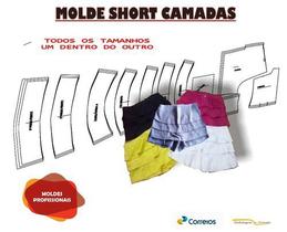 Molde De Short Camadas Frt Jeans, Piquet, Modelagem&Diversos, P ao G