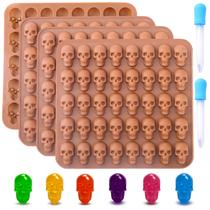 Molde de silicona para calaveras BUSOHA, juego de 4, antiadherente, 3.5 ml