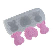 Molde De Silicone 086 - Safari Vaquinha Vaca Leão - Animais