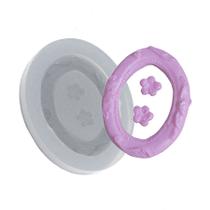 Molde De Silicone 206 - Moldura Pequena Oval + Flor Flexarte