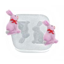 Molde De Silicone 282 - Dupla De Coelhos - Páscoa - Flexarte Molde De Silicone 282 - Dupla De Coelhos - Páscoa - Flexarte