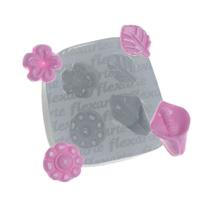 Molde De Silicone 288 - Conjunto Floral - Flor - Flexarte Molde De Silicone 288 - Conjunto Floral - Flor - Flexarte
