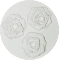 Molde De Silicone 3 Rosas Flor Para Confeitaria E Biscuit. - Leb Decorações