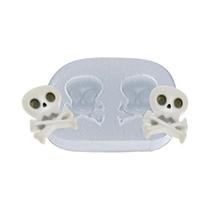 Molde De Silicone 333 - Dupla De Caveirinhas - Halloween Molde De Silicone 333 - Dupla De Caveirinhas - Halloween