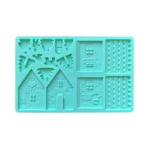 Molde De Silicone 3D Casa De Natal Para Chocolate, Doces, Pudim, Biscoito, Gelo E Decoração De Bolos Molde De Silicone 3D Casa De Natal Para Chocolate, Doces, Pudim, Biscoito, Gelo E Decoração De Bolos