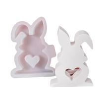 Molde De Silicone 3D Coração De Coelho Para Velas, Sabonetes E Artesanato Em Resina - Decoração