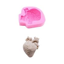 Molde De Silicone 3D De Cérebro Para Chocolate, Decoração De Bolo, Coração, Gesso Aromático, Vela E