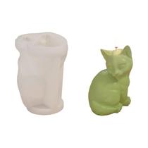 Molde De Silicone 3D De Gatinho Fofo Para Velas, Sabonetes, Chocolate, Fudge, Bolo, Artesanato Em