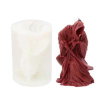 Molde De Silicone 3D De Vela De Guerreiro Fantasma Com Tema De Terror E Caveira Para Artesanato Em Molde De Silicone 3D De Vela De Guerreiro Fantasma Com Tema De Terror E Caveira Para Artesanato Em