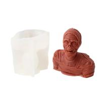 Molde De Silicone 3D De Vela De Guerreiro Fantasma Com Tema De Terror E Caveira Para Artesanato Em