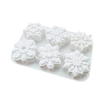 Molde De Silicone 3D Em Forma De Floco De Neve Para Natal, Decoração De Bolos E Sobremesas, Molde De Silicone 3D Em Forma De Floco De Neve Para Natal, Decoração De Bolos E Sobremesas,
