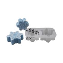 Molde De Silicone 3D Floco De Neve De Natal Com 2 Furos Para Vela Aromática, Pingente De Chaveiro E
