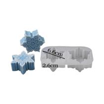 Molde De Silicone 3D Floco De Neve De Natal Com 2 Furos Para Vela Aromática, Pingente De Chaveiro E Molde De Silicone 3D Floco De Neve De Natal Com 2 Furos Para Vela Aromática, Pingente De Chaveiro E