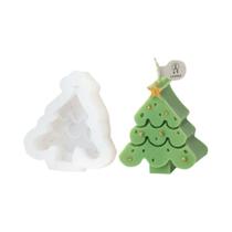 Molde De Silicone 3D Geométrico De Árvore De Natal Para Fabricação De Velas DIY, Sabonetes