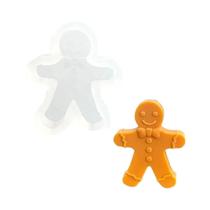Molde De Silicone 3D Homem Biscoito De Gengibre Sorridente Para Velas, Presente De Natal DIY,