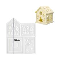 Molde De Silicone 3D Para Casa, Árvore De Natal, Estrela E Coração, Para Resina Epóxi, Suporte De