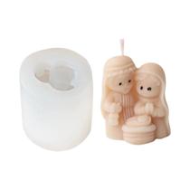 Molde De Silicone 3D Para Cenário De Natal, Mini Família Jesus, Vela Aromática De Epóxi, Arte