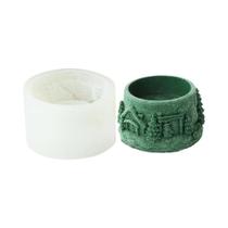 Molde De Silicone 3D Para Cenário De Natal, Para Fabricação DIY De Velas Pilar, Porta-Velas, Potes