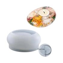 Molde De Silicone 3D Para DIY, Para Resina Epóxi, Suporte De Vela, Ornamento Decorativo Redondo Oval
