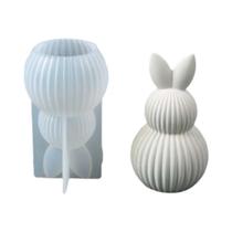 Molde De Silicone 3D Para Páscoa: Ovo Listrado, Coelho, Abóbora E Padrão Diamante Para Velas