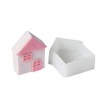 Molde De Silicone 3D Para Vela Em Formato De Casa De Natal, Molde DIY Para Gesso Aromático Em