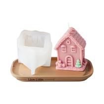 Molde De Silicone 3D Para Vela Em Formato De Casa De Natal, Molde DIY Para Gesso Aromático Em
