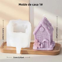Molde De Silicone 3D Para Vela Em Formato De Casa De Natal, Molde DIY Para Gesso Aromático Em