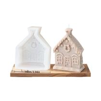 Molde De Silicone 3D Para Vela Em Formato De Casa De Natal, Molde DIY Para Gesso Aromático Em