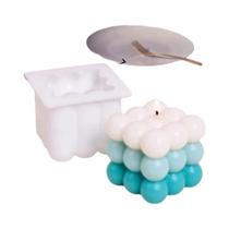 Molde De Silicone 3D Para Velas Em Formato De Bolha Cúbica, Artesanal DIY, Para Artesanato Em Resina
