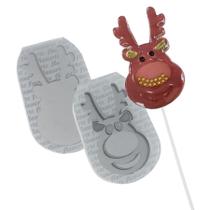 Molde De Silicone 636 - Pirulito Rena Natal Chocalho - Natal