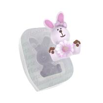 Molde De Silicone 647 - Coelho Com Margarida - Páscoa