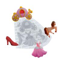 Molde De Silicone 711 - Carruagem Cinderela Vestido - Bebê Molde De Silicone 711 - Carruagem Cinderela Vestido - Bebê