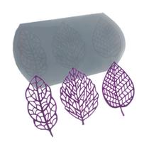 Molde de Silicone 777 - Trio de Rendas de Folhas Pequenas