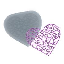 Molde De Silicone 782 - Renda Coração Beryl Médio - Flexarte