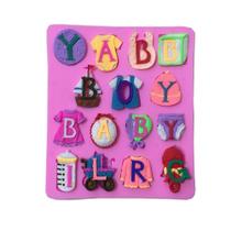 Molde de silicone alfabeto baby boy girl para decorar f449 Molde de silicone alfabeto baby boy girl para decorar f449