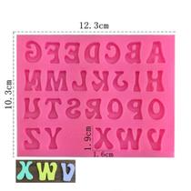 Molde de silicone alfabeto letras maiúsculo liso rb1261