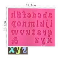 Molde de silicone alfabeto letras minúsculo liso rb1262