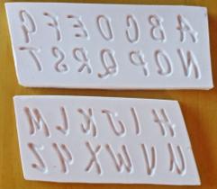 Molde De Silicone Alfabeto Manuscrito Med Para Confeitaria