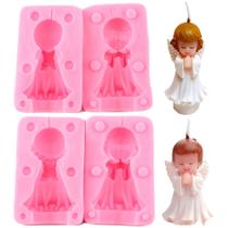 Molde De Silicone Anjos 3d Menina Menino Batizado Kit53