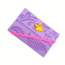 Molde de silicone arabesco, borboletas para decorar f809
