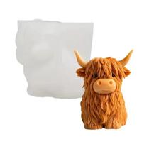 Molde De Silicone Artesanal Para Resina Epóxi: Vaca Alpina Preta E Branca Com Design Highland