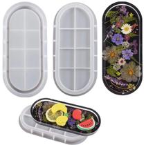 Molde De Silicone Bandeja Oval Tamanho Grande Resina Gesso Cimento